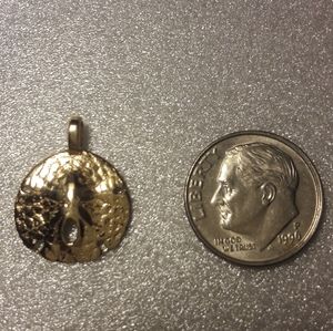 14kt Solid Yellow Gold Sand Dollar Pendant Charm